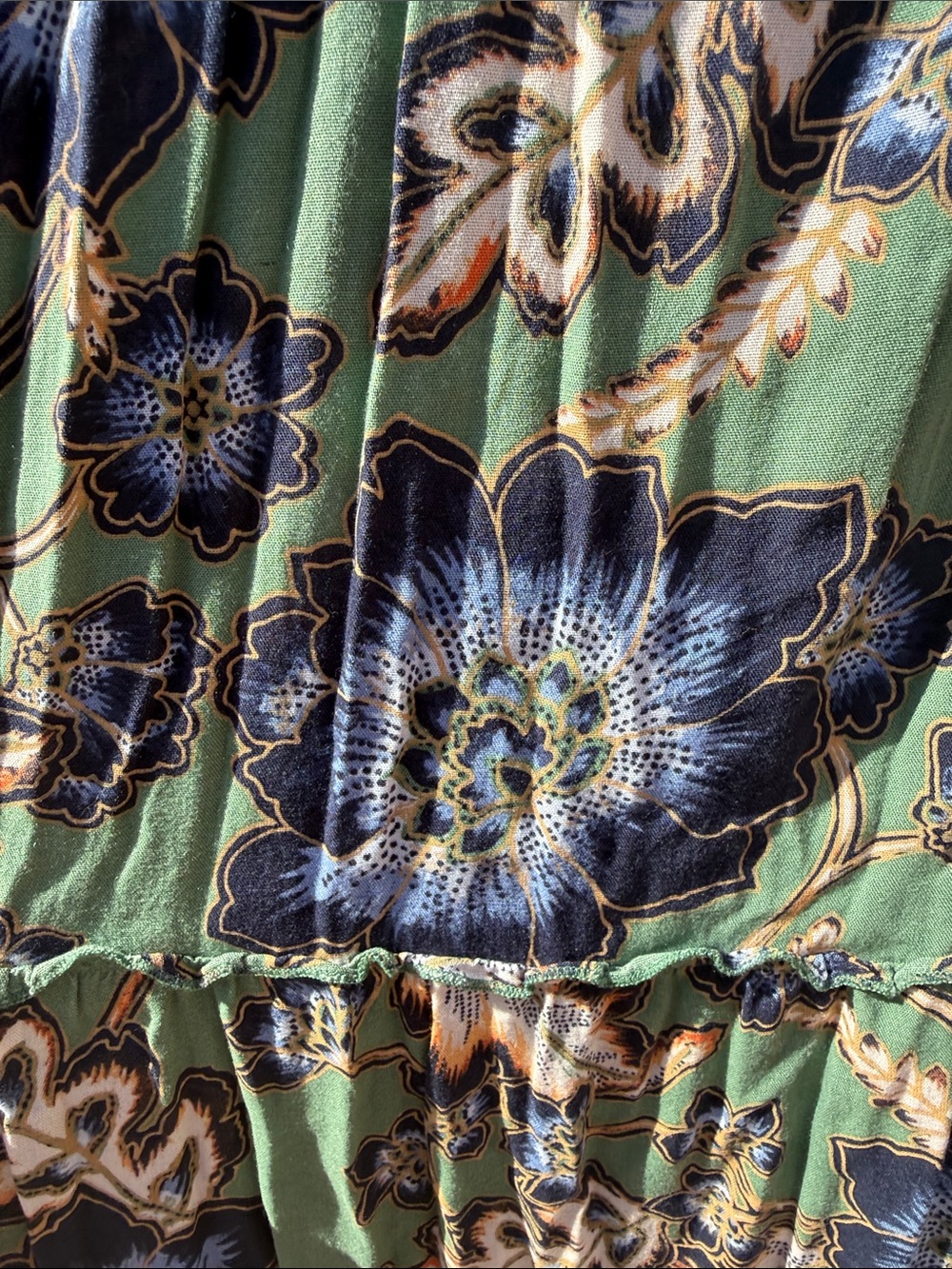 O'Neill Green Floral Tiered Maxi Dress - Picture 5 of 5
